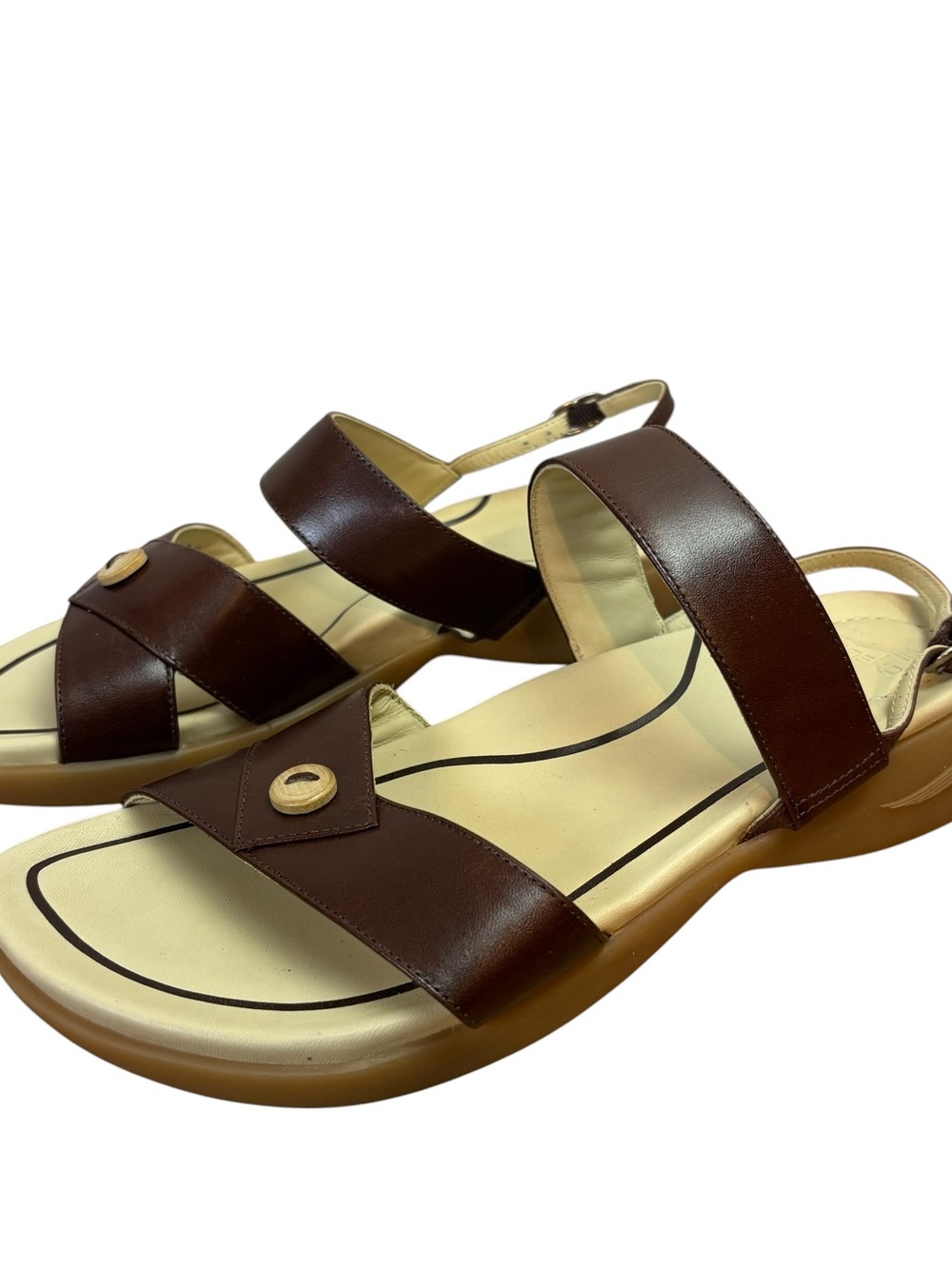 Dansko Strappy Brown Leather Slingback Sandals Women's Shoes US 8.5 EU 39